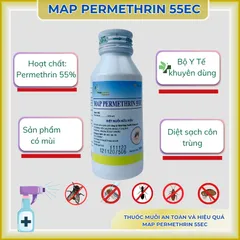 Thuốc diệt muỗi, côn trùng Map Permethrin 55EC chai 100ml, chế phẩm diệt côn trùng, tẩm mùng màn