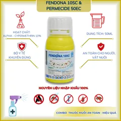 [Combo cải tiến] Fendona 10SC 50ml và Permecide 50EC 100ml diệt côn trùng, ruồi, muỗi,... tặng 2 bd