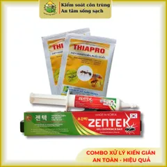 Combo xử lý kiến và gián: 1 tuýp zentek 35g thức ăn của gián Đức và 2 gói bột Thiapro 10g xử lý kiến