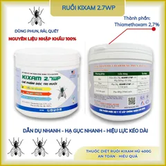 Ruồi Kixam 2.7wp, thuốc ruồi, bả ruồi, nhặng phụ gia dẫn dụ hạ gục nhanh- Hũ 400g(chính hãng)