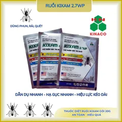 Thuốc ruồi Kixam 2.7 WP gói 20g trị ruồi cống, ruồi đen, nhặng,...dẫn dụ và hạ gục nhanh(chính hãng)