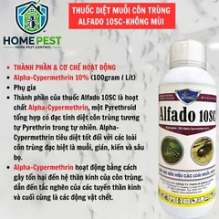 Alfado 10SC- thuốc diệt ruồi, muỗi, kiến ba khoang, gián, rận, ve, bọ chét không mùi- 100ml, 1lít
