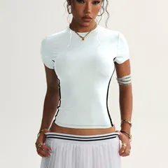 Áo Thun Nữ Ôm Body Tôn Dáng Cổ Tròn Co Giãn Thoáng Khí