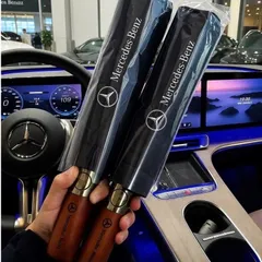Dù / Ô Tự Động 3 Nấc Gấp Gọn In Logo Mercedes-Benz Sang Trọng, Chống Nước, Chống Tia UV, Phụ Kiện Ô Tô Cao Cấp