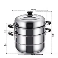 Thanh lý Nồi Hấp Inox Móp 2 Tầng & 3 Tầng Dùng Bếp Từ - Chất Lượng Cao, Giá Rẻ 864833