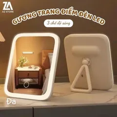 Gương Trang Điểm LED Để Bàn Cảm Ứng - 3 Chế Độ Sáng, Xoay 360 Độ 865221