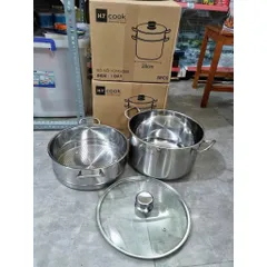 Bộ Nồi Xửng Hấp Inox 430 Cao Cấp Fivestar HT COOK - Nắp Kính, 28cm, Dùng Được Mọi Loại Bếp 865247