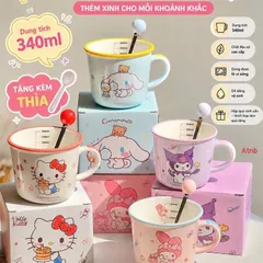 cốc sứ sanrio 340ml kèm thìa – xinh xắn, tiện dụng 865516