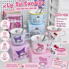 cốc sứ sanrio 340ml kèm thìa – xinh xắn, tiện dụng 865516