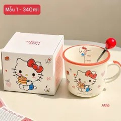 cốc sứ sanrio 340ml kèm thìa – xinh xắn, tiện dụng 865516