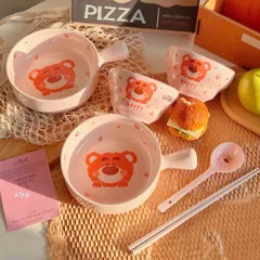 set bát sứ có tay cầm 4 món hình gấu – xinh xắn cho mọi bữa ăn 865598
