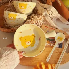 set bát sứ có tay cầm 4 món hình gấu – xinh xắn cho mọi bữa ăn 865598