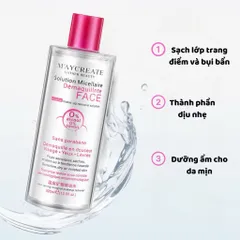 Combo nước tẩy trang Maycreate  300ml và bông tẩy trang Cottonpads 222 miếng