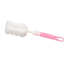 03 Dụng cụ cọ rửa bình sữa cho bé, cọ cốc đa năng tiện dụng bằng mút nhiều màu (giao ngẫu nhiên)