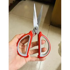 Kéo Màu Đỏ Inox Đa Năng Cán Nhựa Dụng Cụ Nhà Bếp Cắt Thực Phẩm Cao Cấp Siêu Bền
