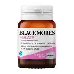 Blackmores Folate 500mcg - Hỗ trợ sản xuất hồng cầu khỏe mạnh giúp giảm nguy cơ thiếu máu do thiếu axit folic chính hãng Úc