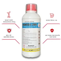 Hantox 200 1 lít, chế phẩm kiểm soát côn trùng, ve rận không mùi 