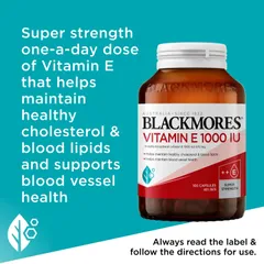 Blackmores Vitamin E 1000IU - Chống lão hóa và làm đẹp da giảm nguy cơ mắc tim mạch chính hãng Úc