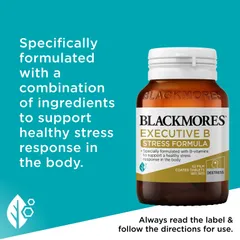 Blackmores Executive B Stress Formula - Hỗ trợ phản ứng căng thẳng khỏe mạnh của cơ thể giảm cảm giác lo lắng và căng thẳng kéo dài chính hãng Úc