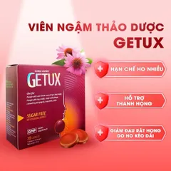 Kẹo Ngậm Thảo Mộc Getux FOBE (Không Đường) Hỗ Trợ Giảm Ho, Đau Rát Họng - Hộp 20 viên