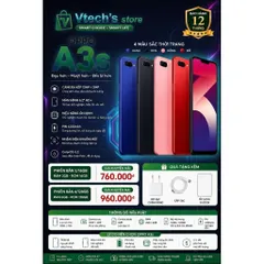 Oppo A3s 6GB/128GB - Màn Hình 6.2 Inch, Pin 4230mAh, Dùng Mượt Cho Cha Mẹ, Trẻ Em Học Online, Máy Đẹp Bảo Hành