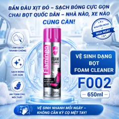 Xịt vệ sinh đa năng Flamingo F002 Foam Cleaner dạng bọt vệ sinh nội thất ghế da cánh cửa taplo mùi thơm nhẹ