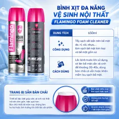 Xịt vệ sinh đa năng Flamingo F002 Foam Cleaner dạng bọt vệ sinh nội thất ghế da cánh cửa taplo mùi thơm nhẹ