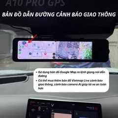Camera hành trình A10 Pro XETABON kết nối carplay wifi, có GPS tích hợp Vietmap Live cảnh báo giao thông, 3 camera