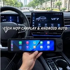 Camera hành trình A10 Pro XETABON kết nối carplay wifi, có GPS tích hợp Vietmap Live cảnh báo giao thông, 3 camera