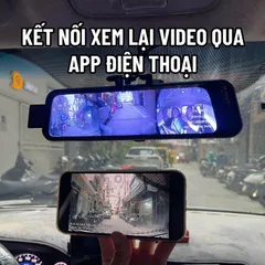 Camera hành trình gương N15 CARLOVER kết nối điện thoại ghi hình 2K trước sau trong khoang lái, gps cảnh báo tốc độ,ADAS