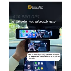 Camera hành trình A10 Pro XETABON kết nối carplay wifi, có GPS tích hợp Vietmap Live cảnh báo giao thông, 3 camera