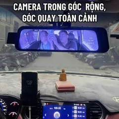 Camera hành trình gương N15 CARLOVER kết nối điện thoại ghi hình 2K trước sau trong khoang lái, gps cảnh báo tốc độ,ADAS
