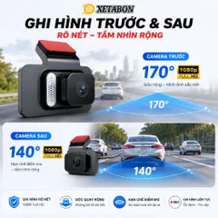 Camera hành trình ô tô K4 wifi kết nối điện thoại, ghi hình trước sau tích hợp lùi, chính hãng Xetabon phân phối