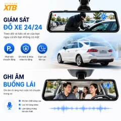 Camera hành trình gương N3 CARLOVER 2K màn gương cảm ứng ghi hình đồng thời trước sau quay đêm nét