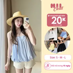 Áo Bí 2 Dây Phồng Có Dây Điều Chỉnh Form Babydoll Xòe Chất Vải Gió Màu Sắc Đa Dạng Mùa Hè A35| Mii Closet