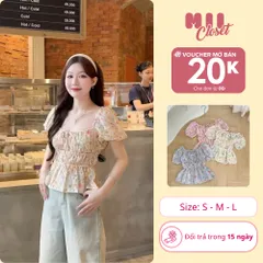 Áo Babydoll Hoa Nhí Nữ Tay Phồng Dáng Xòe - Áo Nữ Chất Voan Tơ Cao Cấp Mềm Mát Thời Trang