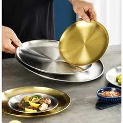  đĩa tròn inox kiểu Hàn Quốc, sáng bóng, bền đẹp và chống ăn mòn (TH747)