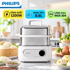 NỒI HẤP ĐIỆN ĐA NĂNG PHILIPS HD3300 8.6L 1200W ,BẢO HÀNH 12 THÁNG