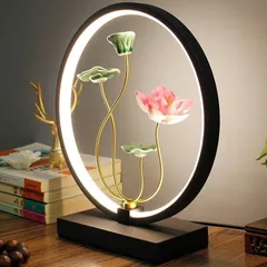 ĐÈN HOA SEN GỐM SỨ TINH XẢO THU HÚT TÀI LỘC