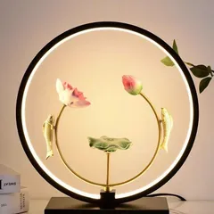 ĐÈN HOA SEN GỐM SỨ TINH XẢO THU HÚT TÀI LỘC