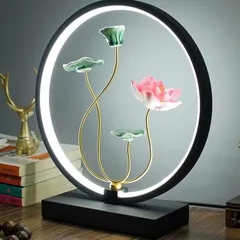 ĐÈN HOA SEN GỐM SỨ TINH XẢO THU HÚT TÀI LỘC