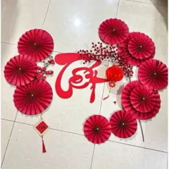 ￼Set trang trí Tết Hot trend 2026 với đèn lồng và cành đào đông siêu đẹp (P123249)