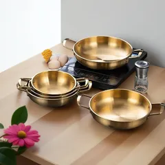 chảo đáy bầu 2 quai, thường dùng để nấu mì cay, nấu lẩu mini, xào nấu tại bàn hoặc đựng thức ăn trang trí (TH749)