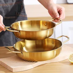 chảo đáy bầu 2 quai, thường dùng để nấu mì cay, nấu lẩu mini, xào nấu tại bàn hoặc đựng thức ăn trang trí (TH749)