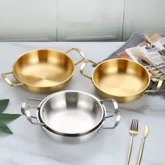 chảo đáy bầu 2 quai, thường dùng để nấu mì cay, nấu lẩu mini, xào nấu tại bàn hoặc đựng thức ăn trang trí (TH749)