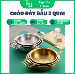 chảo đáy bầu 2 quai, thường dùng để nấu mì cay, nấu lẩu mini, xào nấu tại bàn hoặc đựng thức ăn trang trí (TH749)