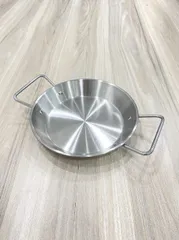 Chảo mạ vàng bạc 1 đáy, dùng để chiên xào hoặc bày trí món ăn phong cách Hàn Quốc / nhà hàng (như bò né, bít tết, gà (TH751)