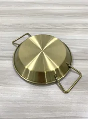 Chảo mạ vàng bạc 1 đáy, dùng để chiên xào hoặc bày trí món ăn phong cách Hàn Quốc / nhà hàng (như bò né, bít tết, gà (TH751)