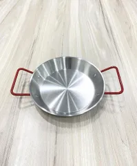 Chảo mạ vàng bạc 1 đáy, dùng để chiên xào hoặc bày trí món ăn phong cách Hàn Quốc / nhà hàng (như bò né, bít tết, gà (TH751)