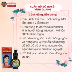 Combo 12 chai Xuân Nữ Bổ Huyết VĨNH QUANG 280ml - Điều hòa kinh nguyệt, liệu trình dễ đậu thai